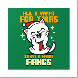 Funny Cute Kawaii Christmas Funny Cat Xmas Song Gift For Cat Lovers Posters and Art